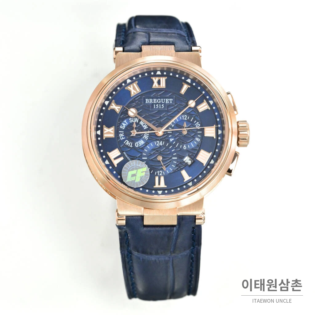 브레게 마린 5517 선버스트다이얼 크로커다일레더 오토매틱 40mm