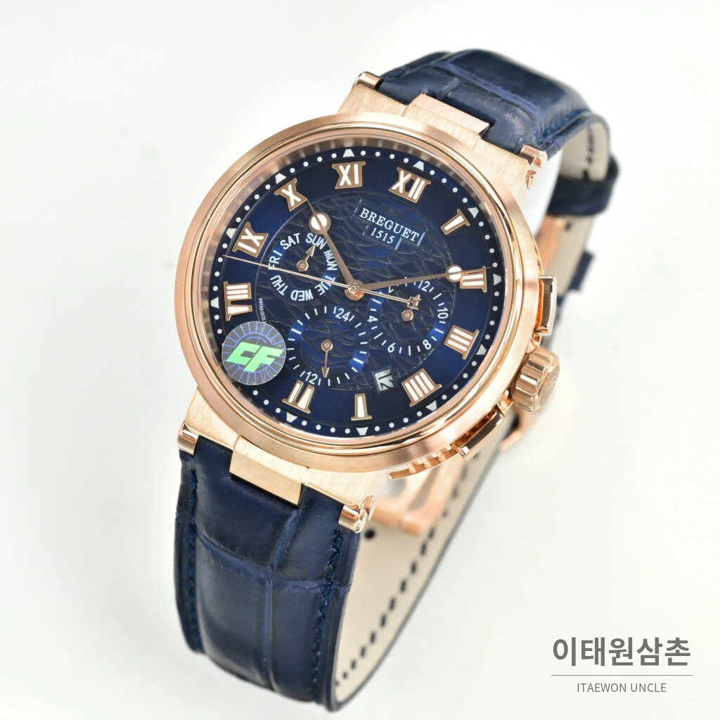 브레게 마린 5517 선버스트다이얼 크로커다일레더 오토매틱 40mm