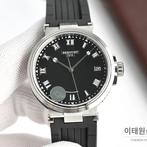 브레게 마린 오토매틱 40mm 블랙 다이얼 블랙 러버 스트랩 브레게 마린 오토매틱 40mm 블랙 다이얼 블랙 러버 스트랩