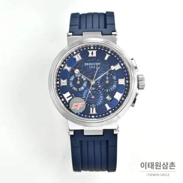 브레게 마린 선레이블루 다이얼 오토매틱 40mm 네이비 러버 스트랩 브레게 마린 선레이블루 다이얼 오토매틱 40mm 네이비 러버 스트랩