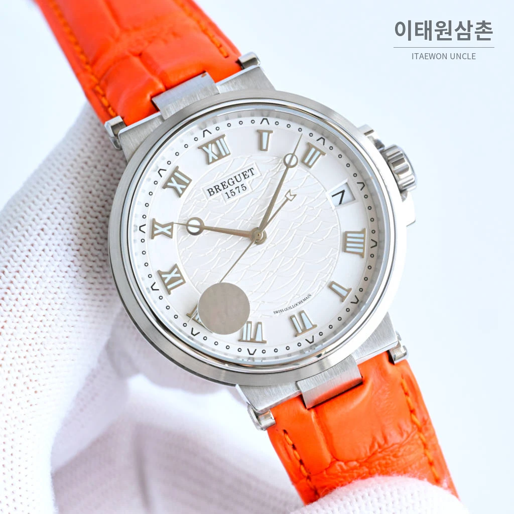 브레게 마린 선레이블루 다이얼 오토매틱 40mm