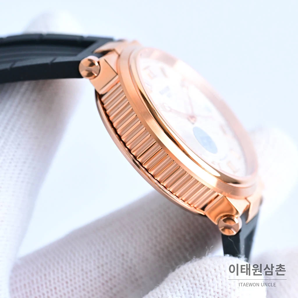 브레게 마린 선레이블루 다이얼 오토매틱 40mm 블랙 러버 스트랩 로즈골드 베젤 (2)