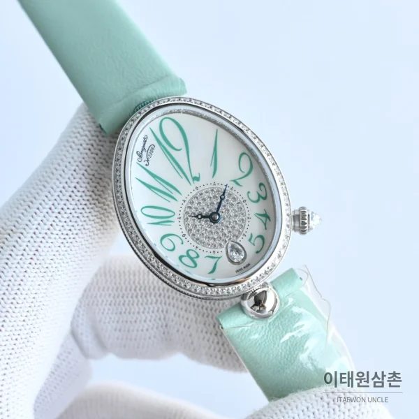 브레게 레인드네이플 18K 골드도금 자개다이얼 오토매틱 여성시계 33mm 브레게 레인드네이플 18K 골드도금 자개다이얼 오토매틱 여성시계 33mm