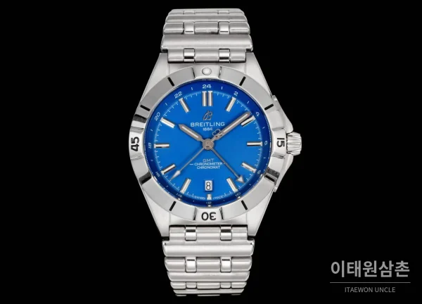 브라이틀링 크로노맷 오토매틱 GMT 40 블루다이얼 스틸 브레이슬릿 40mm (2)