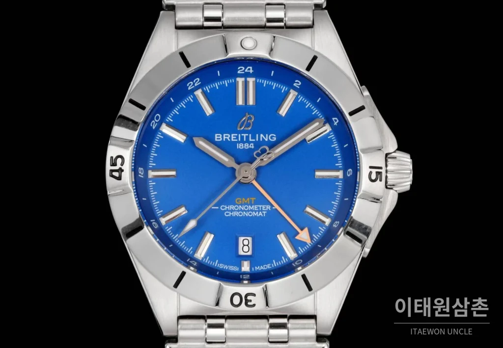 브라이틀링 크로노맷 오토매틱 GMT 40 블루다이얼 스틸 브레이슬릿 40mm
