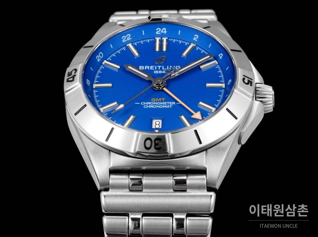 브라이틀링 크로노맷 오토매틱 GMT 40 블루다이얼 스틸 브레이슬릿 40mm