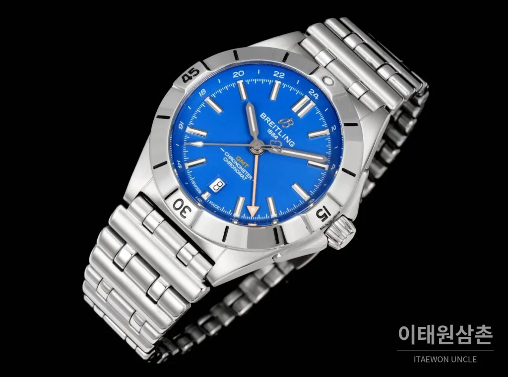 브라이틀링 크로노맷 오토매틱 GMT 40 블루다이얼 스틸 브레이슬릿 40mm