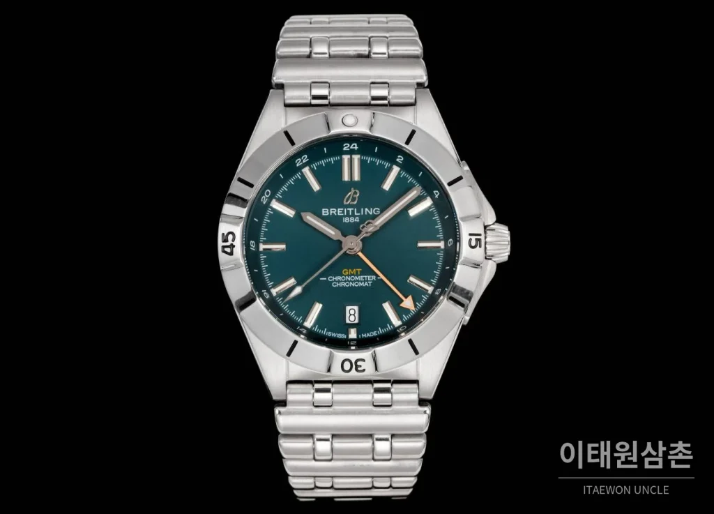 브라이틀링 크로노맷 오토매틱 GMT 40 다크그린다이얼 스틸 브레이슬릿 40mm (2)