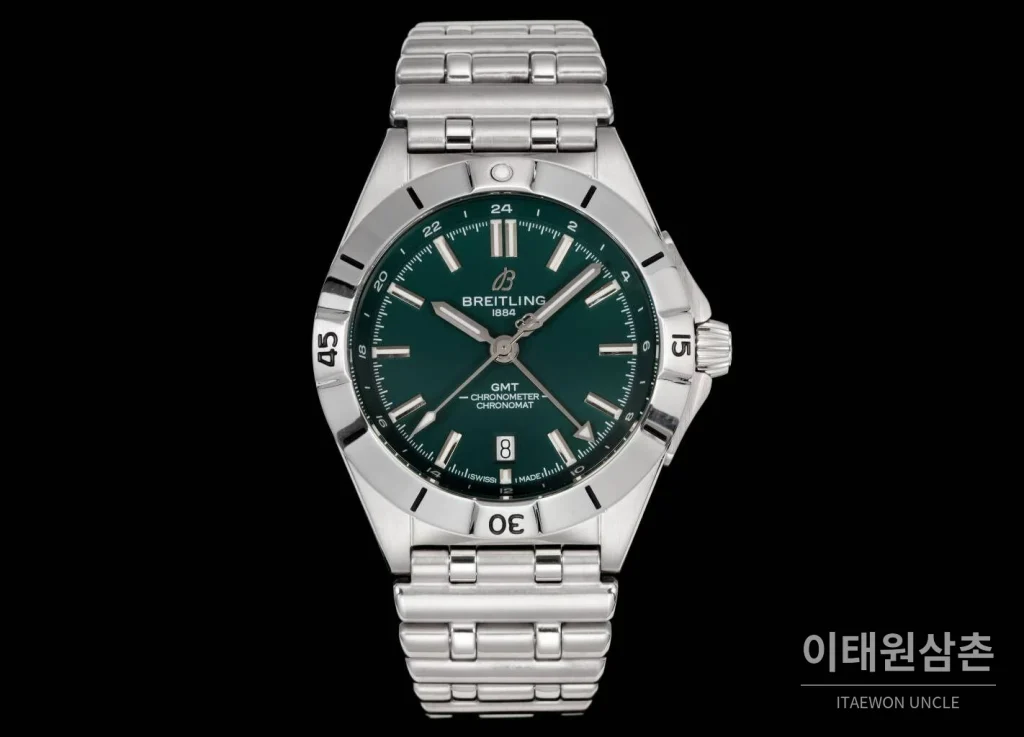 브라이틀링 크로노맷 오토매틱 GMT 40 다크그린다이얼 스틸 브레이슬릿 40mm (3)
