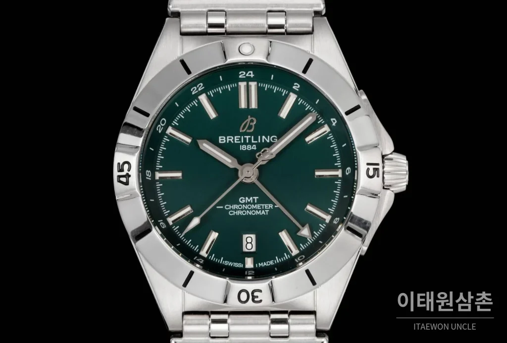 브라이틀링 크로노맷 오토매틱 GMT 40 다크그린다이얼 스틸 브레이슬릿 40mm (3)