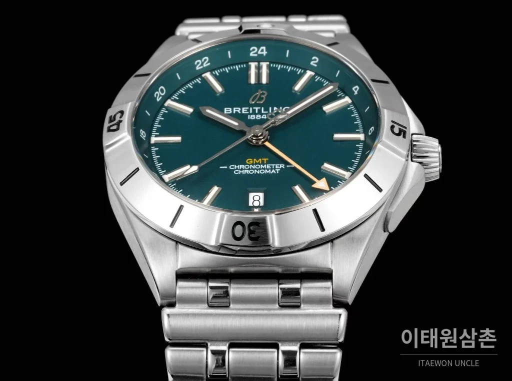 브라이틀링 크로노맷 오토매틱 GMT 40 다크그린다이얼 스틸 브레이슬릿 40mm (2)