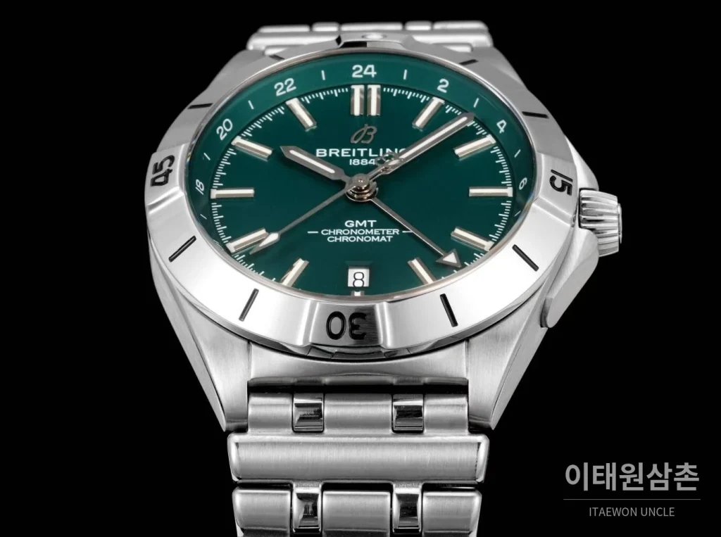 브라이틀링 크로노맷 오토매틱 GMT 40 다크그린다이얼 스틸 브레이슬릿 40mm (3)