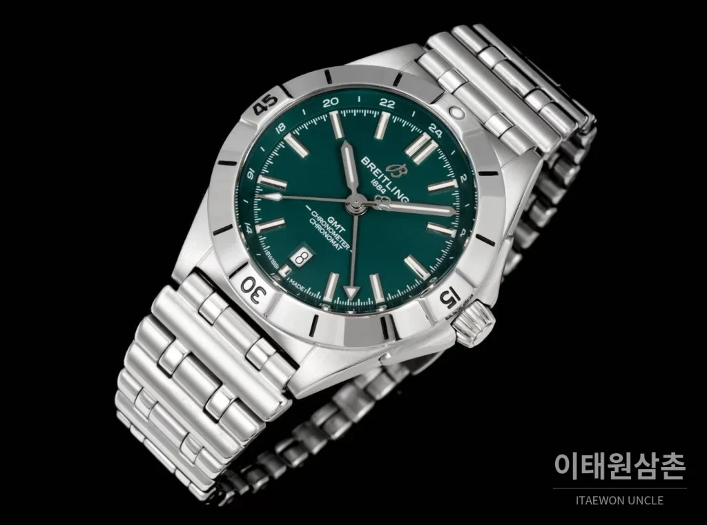 브라이틀링 크로노맷 오토매틱 GMT 40 다크그린다이얼 스틸 브레이슬릿 40mm (3)