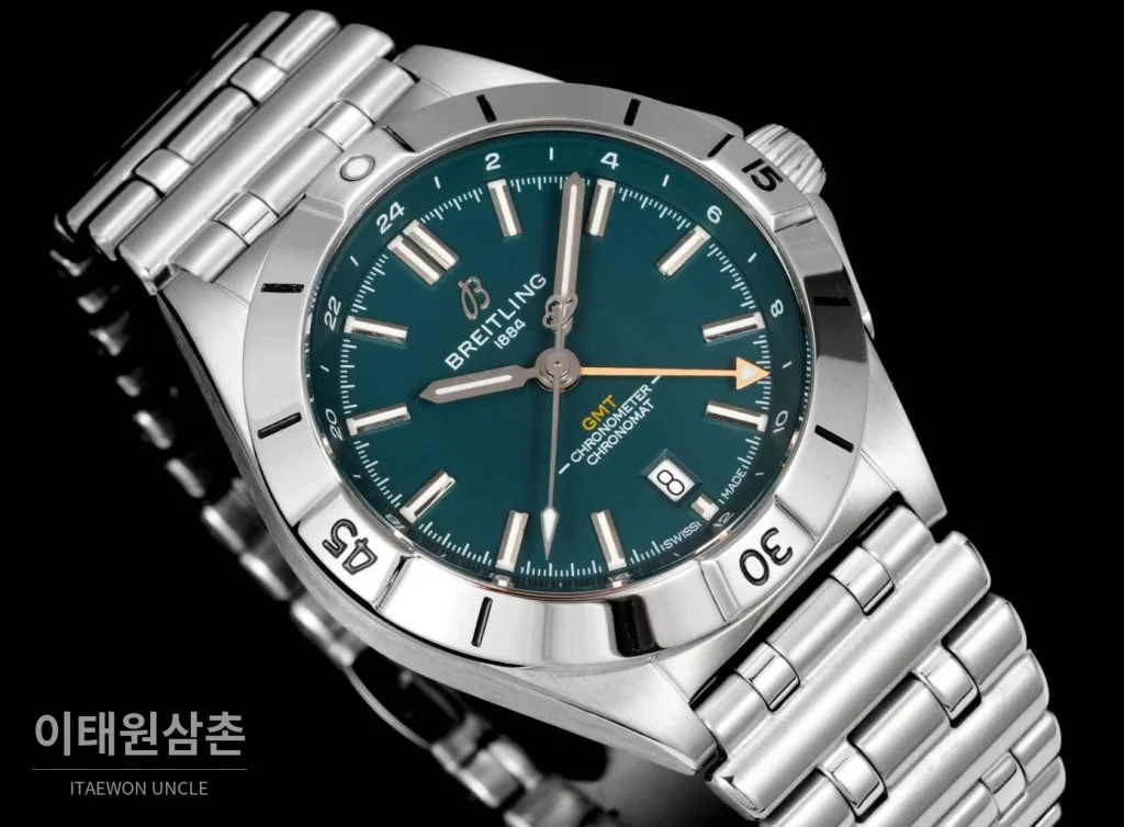 브라이틀링 크로노맷 오토매틱 GMT 40 다크그린다이얼 스틸 브레이슬릿 40mm (2)