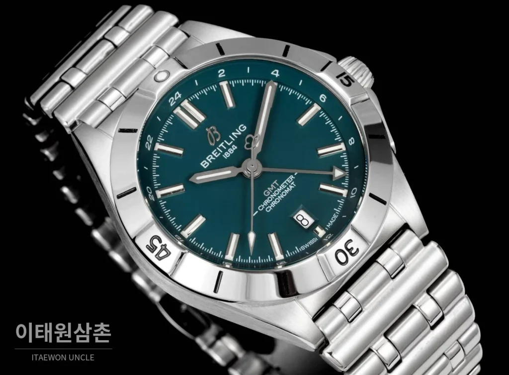 브라이틀링 크로노맷 오토매틱 GMT 40 다크그린다이얼 스틸 브레이슬릿 40mm