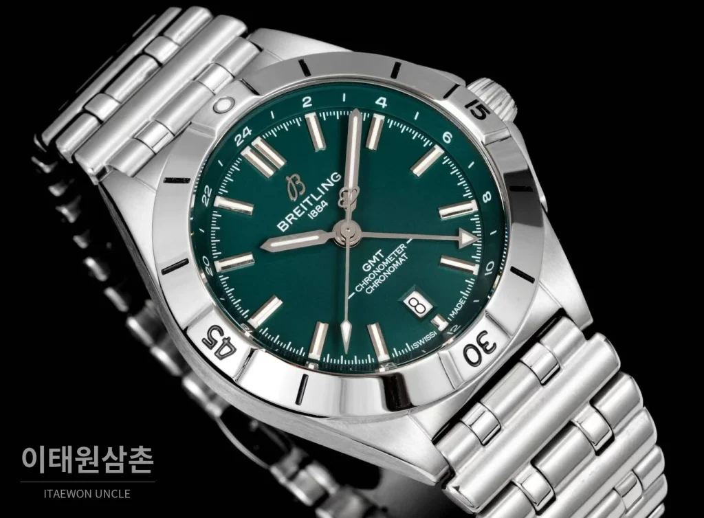브라이틀링 크로노맷 오토매틱 GMT 40 다크그린다이얼 스틸 브레이슬릿 40mm (3)