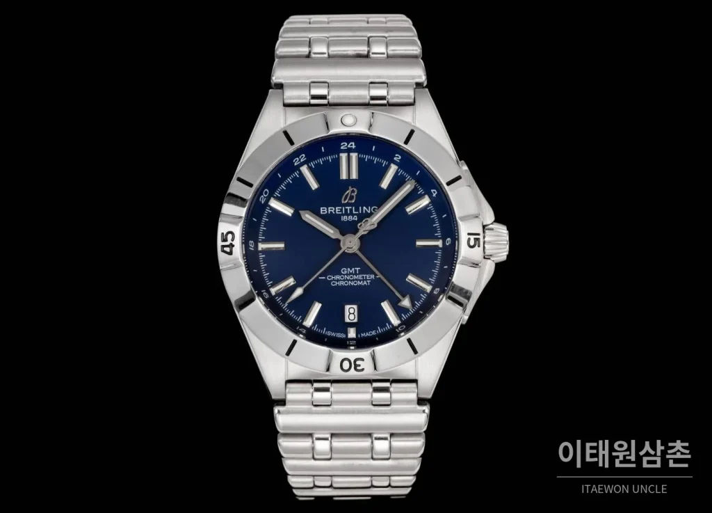 브라이틀링 크로노맷 오토매틱 GMT 40 네이비다이얼 스틸 브레이슬릿 40mm