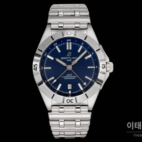 브라이틀링 크로노맷 오토매틱 GMT 40 네이비다이얼 스틸 브레이슬릿 40mm 브라이틀링 크로노맷 오토매틱 GMT 40 네이비다이얼 스틸 브레이슬릿 40mm