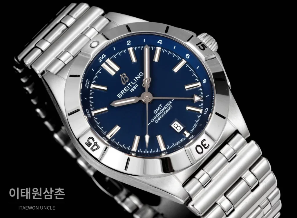 브라이틀링 크로노맷 오토매틱 GMT 40 네이비다이얼 스틸 브레이슬릿 40mm