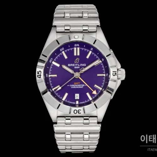 브라이틀링 크로노맷 오토매틱 GMT 40 퍼플다이얼 스틸 브레이슬릿 40mm 브라이틀링 크로노맷 오토매틱 GMT 40 퍼플다이얼 스틸 브레이슬릿 40mm