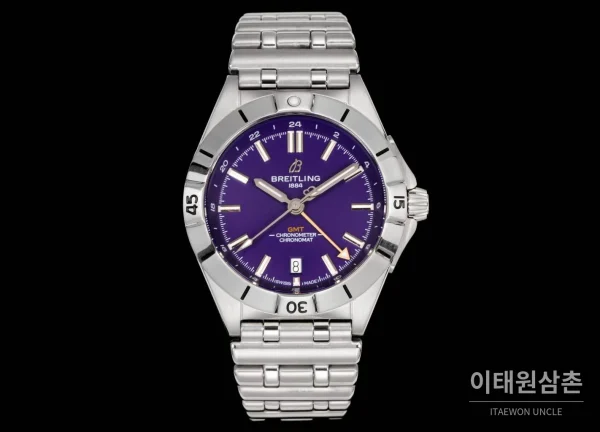 브라이틀링 크로노맷 오토매틱 GMT 40 퍼플다이얼 스틸 브레이슬릿 40mm