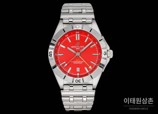 브라이틀링 크로노맷 오토매틱 GMT 40 레드다이얼 스틸 브레이슬릿 40mm 브라이틀링 크로노맷 오토매틱 GMT 40 레드다이얼 스틸 브레이슬릿 40mm