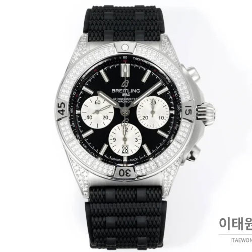 브라이틀링 크로노맷 B01 다이아몬드베젤 크로노그래프 오토매틱 42mm 블랙 다이얼