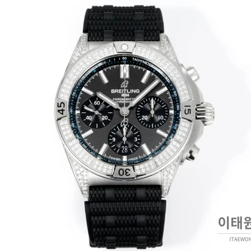 브라이틀링 크로노맷 B01 다이아몬드베젤 크로노그래프 오토매틱 42mm 블랙 다이얼 (2)