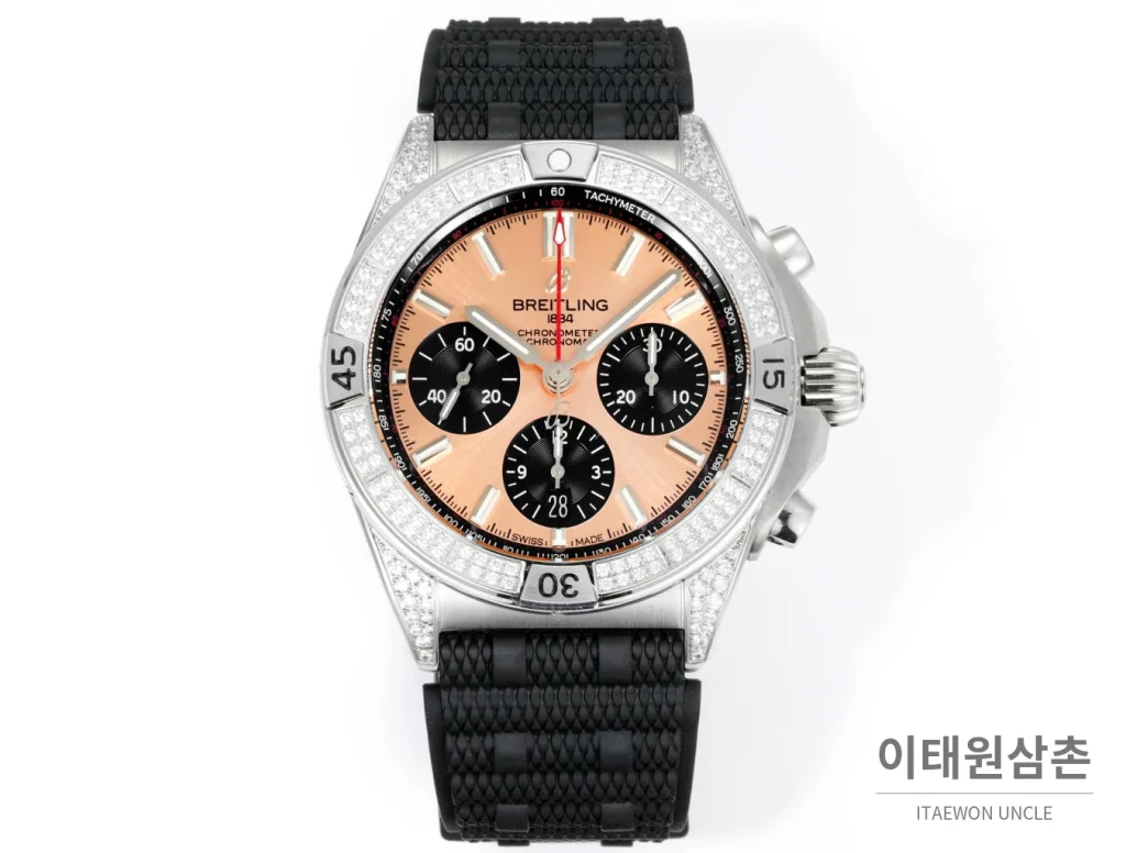 브라이틀링 크로노맷 B01 다이아몬드베젤 크로노그래프 오토매틱 42mm 샴페인 다이얼