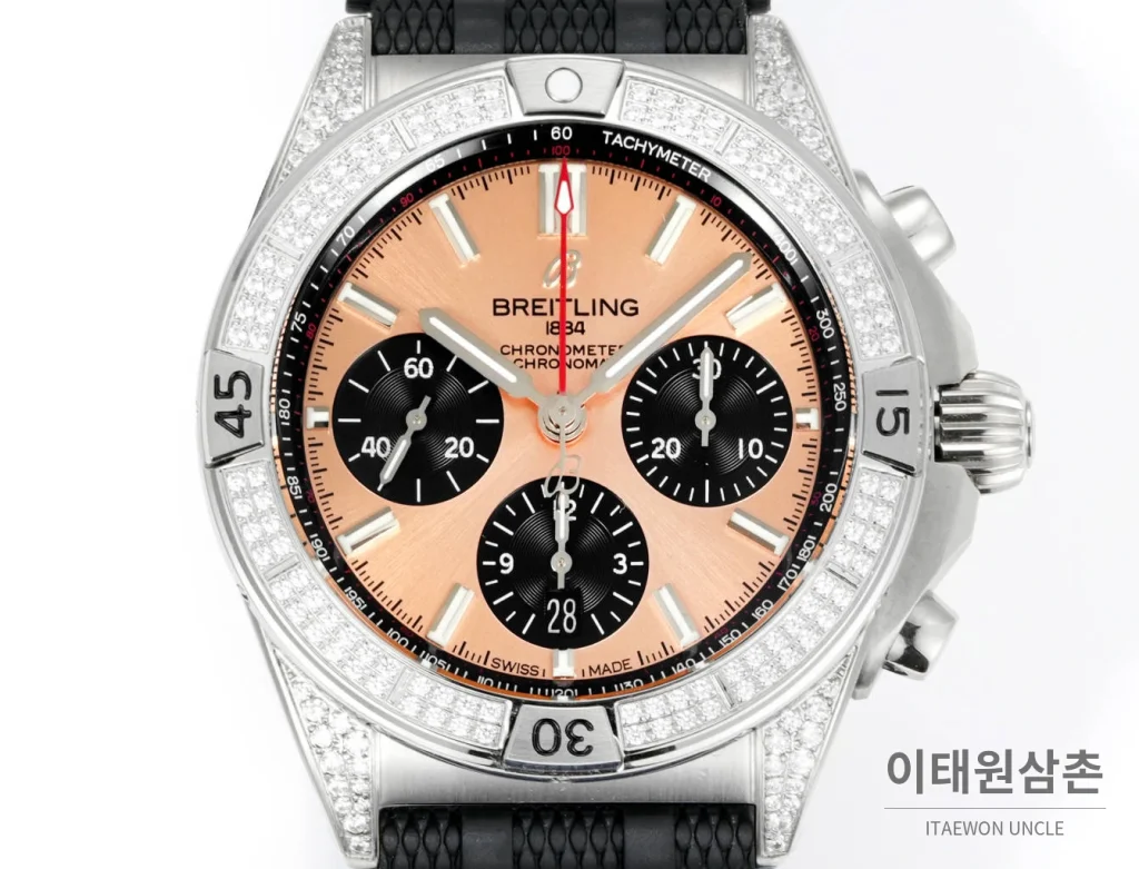 브라이틀링 크로노맷 B01 다이아몬드베젤 크로노그래프 오토매틱 42mm 샴페인 다이얼