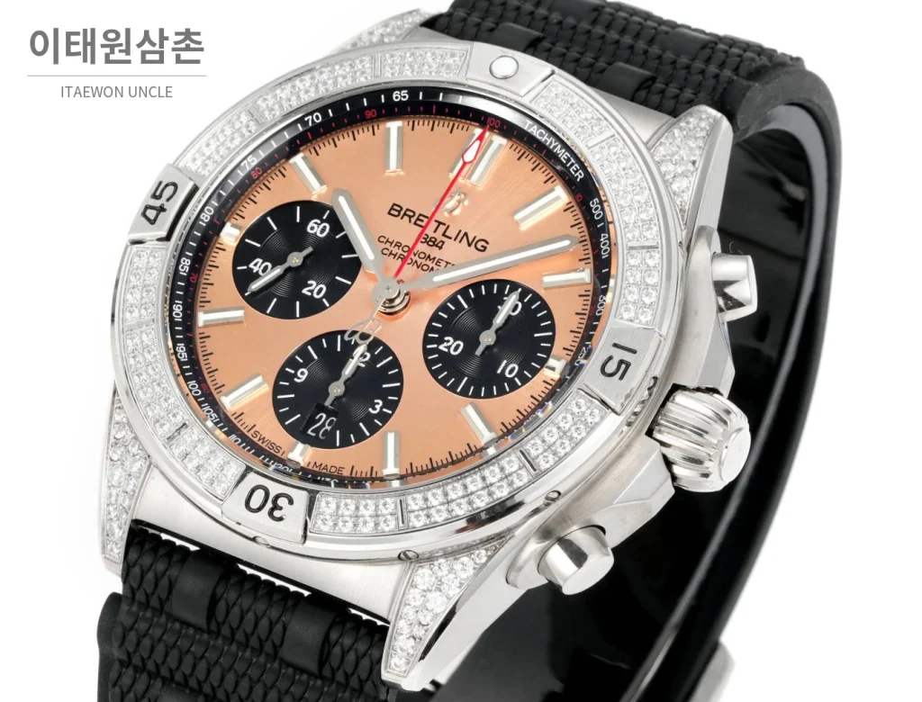브라이틀링 크로노맷 B01 다이아몬드베젤 크로노그래프 오토매틱 42mm 샴페인 다이얼