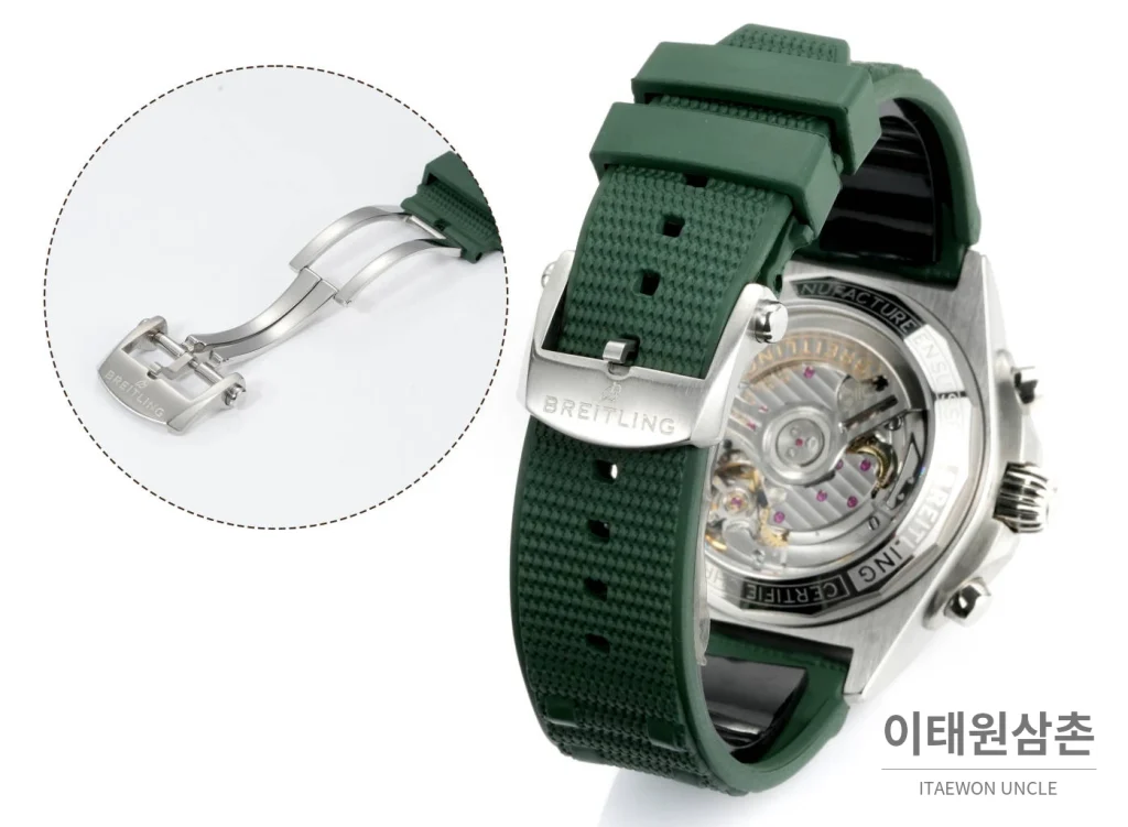 브라이틀링 크로노맷 B01 다이아몬드베젤 크로노그래프 오토매틱 42mm 그린 다이얼