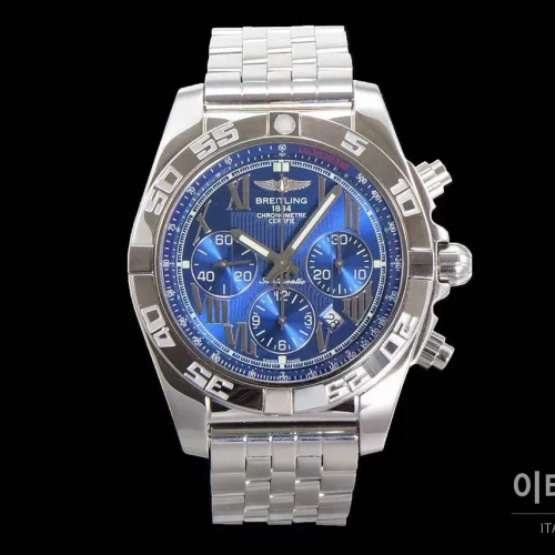브라이틀링 크로노맷 스틸 블랙다이얼 크로노그래프 오토매틱 44mm 스틸 브레이슬릿 (4)