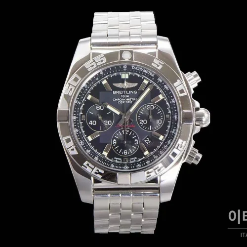 브라이틀링 크로노맷 스틸 블랙다이얼 크로노그래프 오토매틱 44mm 스틸 브레이슬릿 (5)