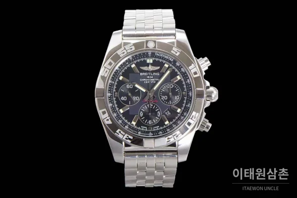브라이틀링 크로노맷 스틸 블랙다이얼 크로노그래프 오토매틱 44mm 스틸 브레이슬릿 (5)
