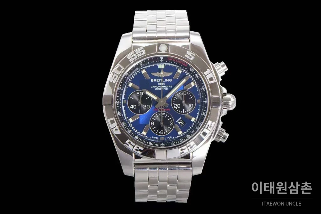 브라이틀링 크로노맷 스틸 블랙다이얼 크로노그래프 오토매틱 44mm 스틸 브레이슬릿 (6)