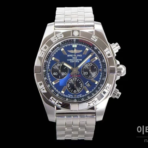 브라이틀링 크로노맷 스틸 블랙다이얼 크로노그래프 오토매틱 44mm 스틸 브레이슬릿 (6)
