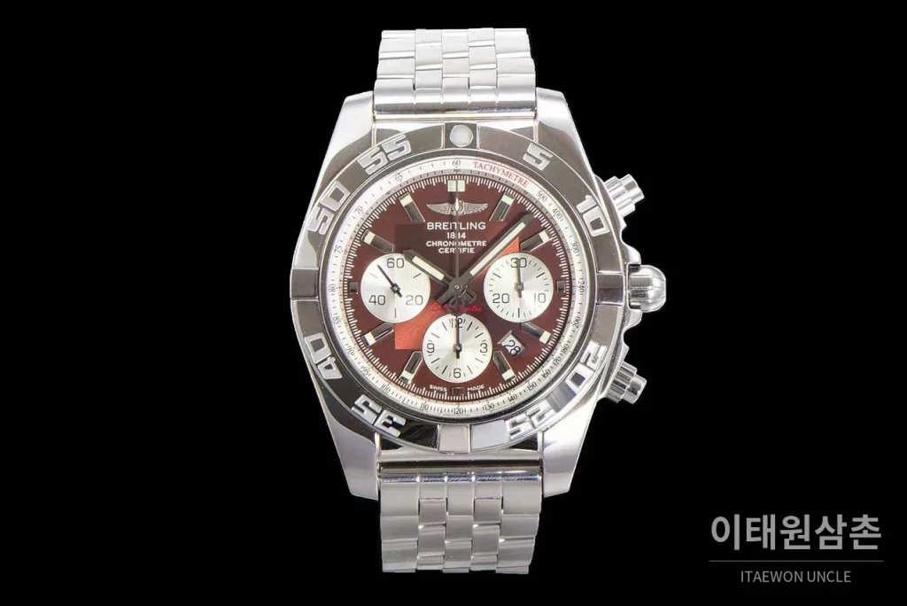 브라이틀링 크로노맷 스틸 블랙다이얼 크로노그래프 오토매틱 44mm 스틸 브레이슬릿 (7)