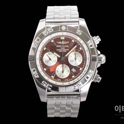 브라이틀링 크로노맷 스틸 블랙다이얼 크로노그래프 오토매틱 44mm 스틸 브레이슬릿 (7)