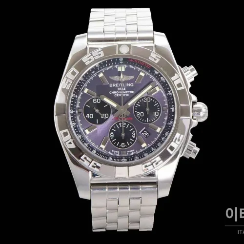 브라이틀링 크로노맷 스틸 블랙다이얼 크로노그래프 오토매틱 44mm 스틸 브레이슬릿 (8)
