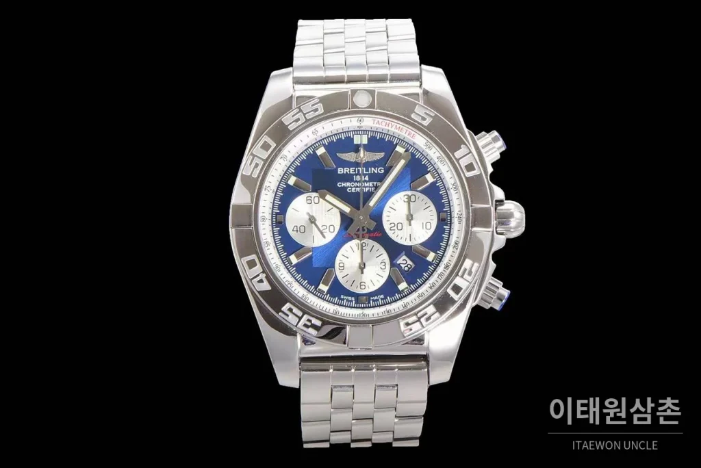 브라이틀링 크로노맷 스틸 블랙다이얼 크로노그래프 오토매틱 44mm 스틸 브레이슬릿 (9)