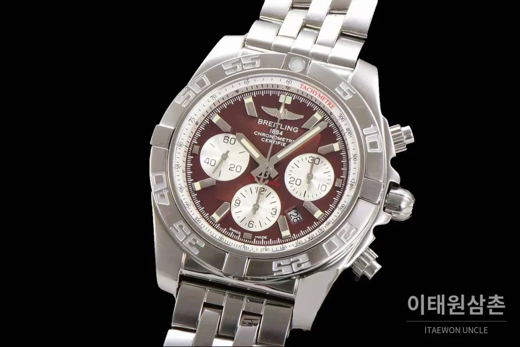 브라이틀링 크로노맷 스틸 블랙다이얼 크로노그래프 오토매틱 44mm 스틸 브레이슬릿 (7)