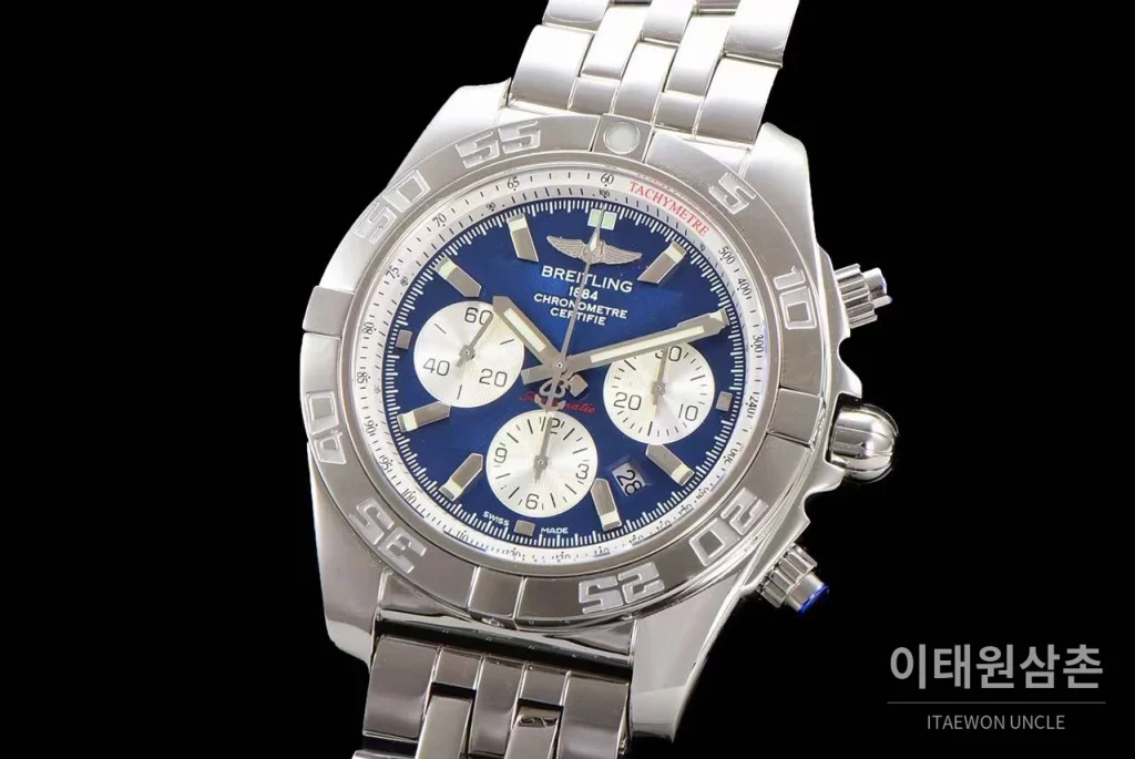 브라이틀링 크로노맷 스틸 블랙다이얼 크로노그래프 오토매틱 44mm 스틸 브레이슬릿 (9)
