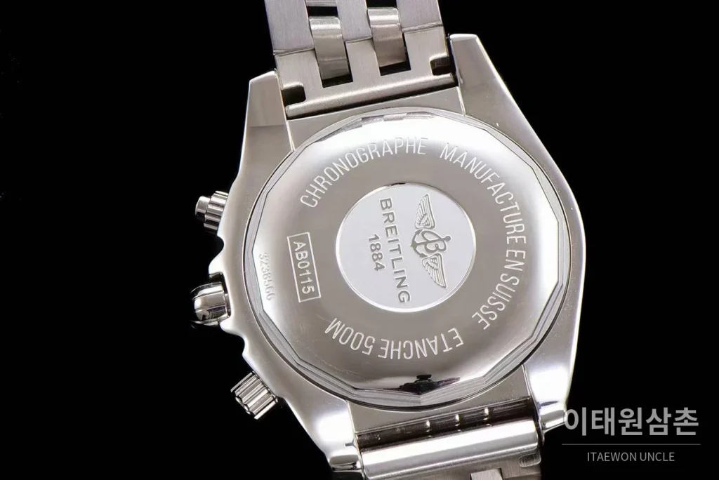 브라이틀링 크로노맷 스틸 블랙다이얼 크로노그래프 오토매틱 44mm 스틸 브레이슬릿 (3)