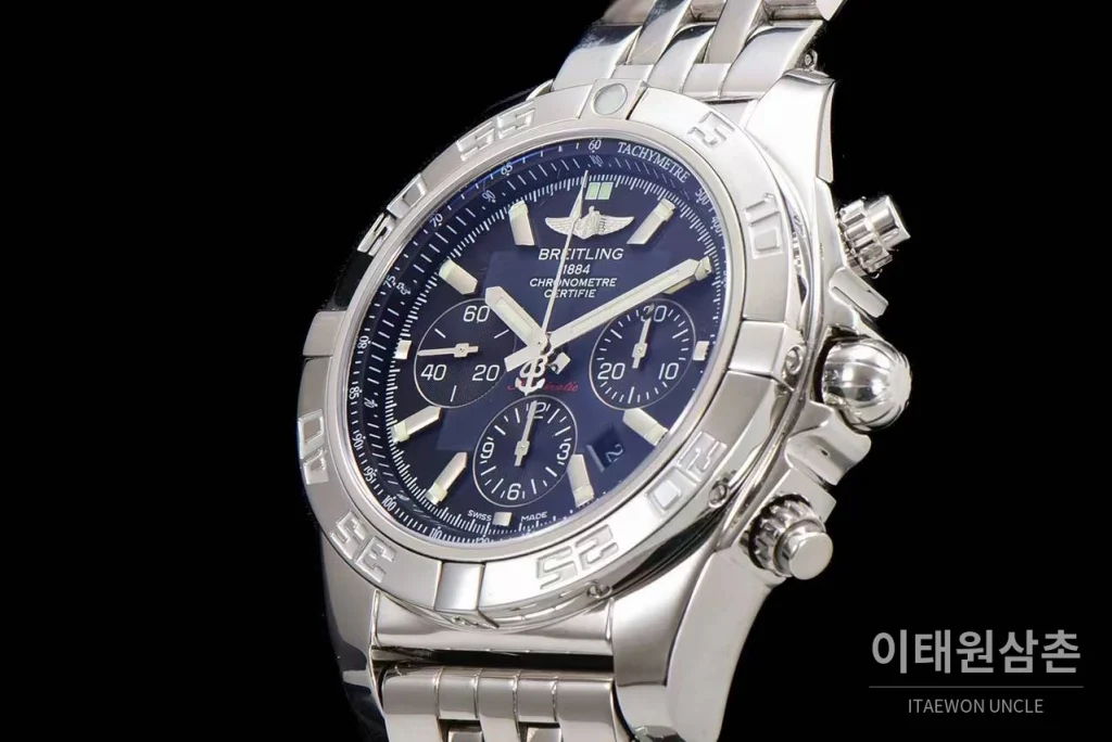 브라이틀링 크로노맷 스틸 블랙다이얼 크로노그래프 오토매틱 44mm 스틸 브레이슬릿 (5)