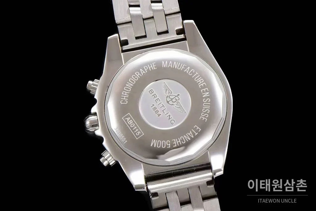 브라이틀링 크로노맷 스틸 블랙다이얼 크로노그래프 오토매틱 44mm 스틸 브레이슬릿 (6)