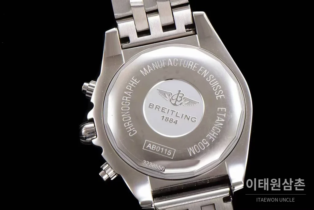 브라이틀링 크로노맷 스틸 블랙다이얼 크로노그래프 오토매틱 44mm 스틸 브레이슬릿 (8)