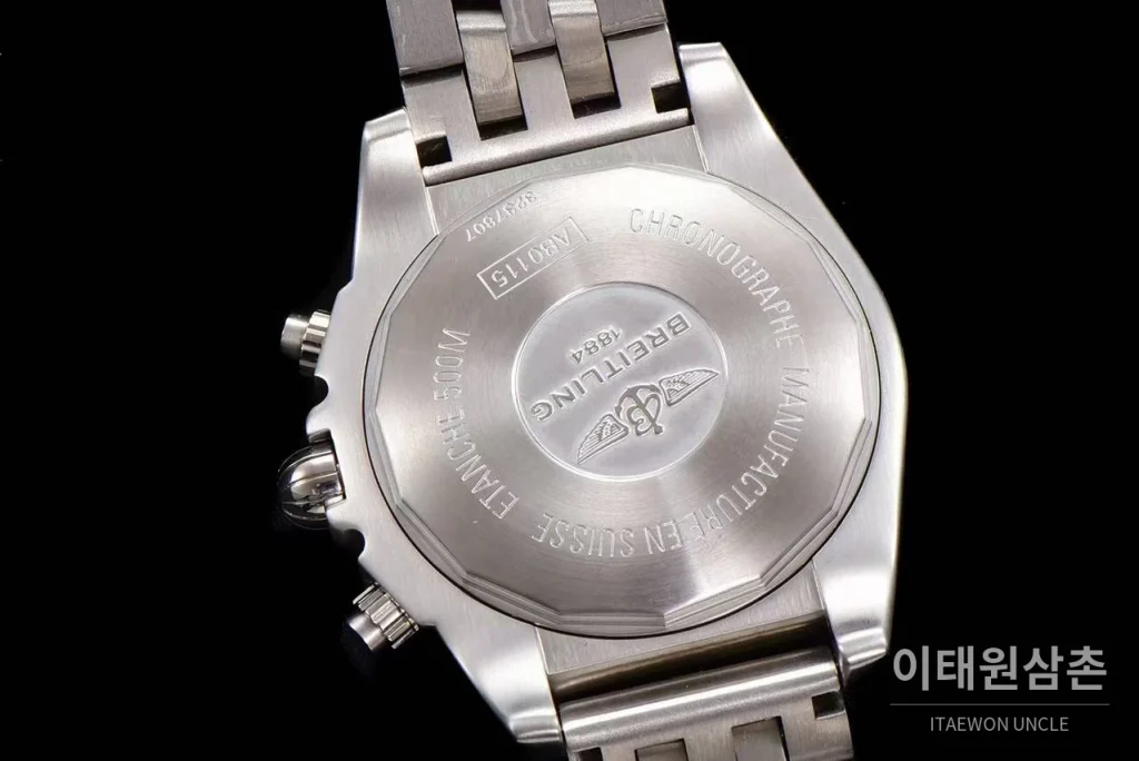 브라이틀링 크로노맷 스틸 블랙다이얼 크로노그래프 오토매틱 44mm 스틸 브레이슬릿