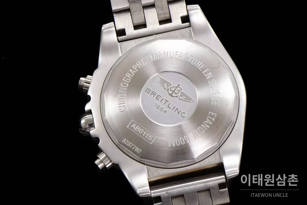 브라이틀링 크로노맷 스틸 블랙다이얼 크로노그래프 오토매틱 44mm 스틸 브레이슬릿 (2)