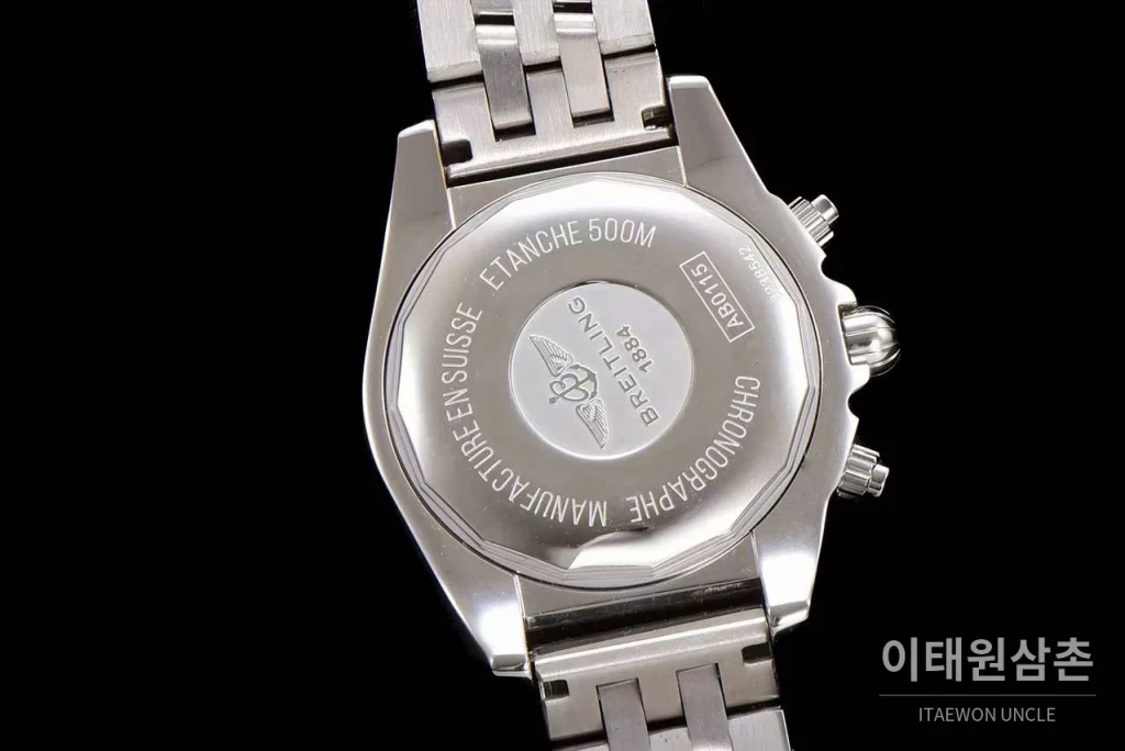 브라이틀링 크로노맷 스틸 블랙다이얼 크로노그래프 오토매틱 44mm 스틸 브레이슬릿 (4)